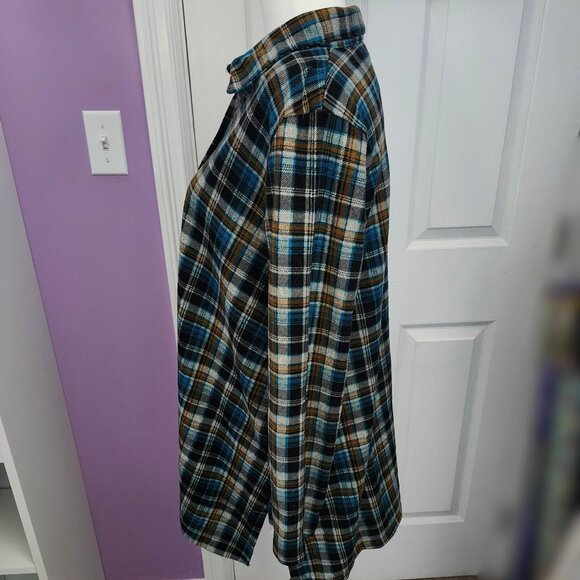 Orange Fashion Village Plaid Long Sleeve Button Up Shirt - Picture 2 of 10